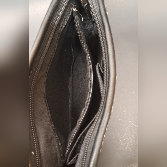 THE SAK Woven fabric and genuine leather small shoulder bag black white - Picture 7 of 12